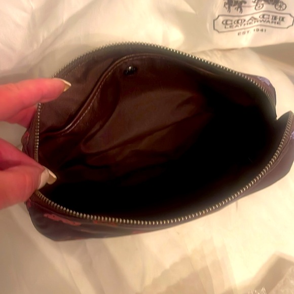 Coach Floral Cosmetic Bag - Burgundy and Pink - Picture 5 of 7